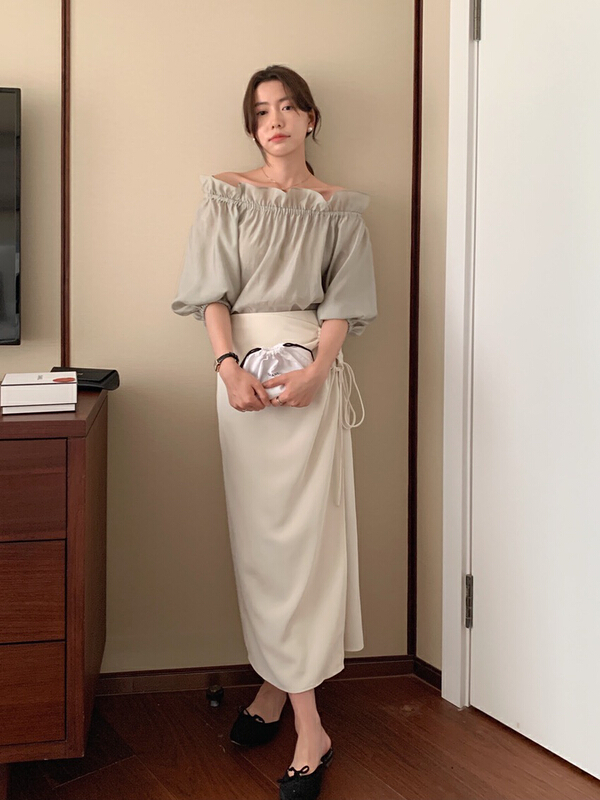 [timely rain] Han Feng ins design is unique, high waist skirt 40053# WPL