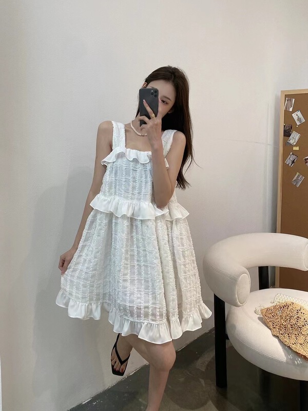 [modern 197] Korean fashion ear edge sleeveless loose dress 5601# zyh