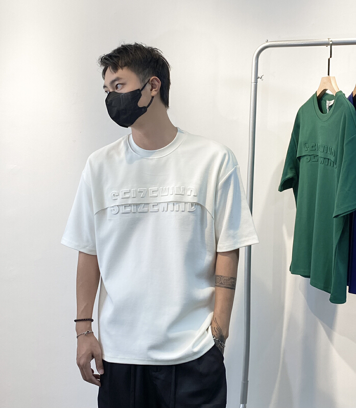 [TPY] fake two round neck letter short sleeve T-shirt 6152# ZZL