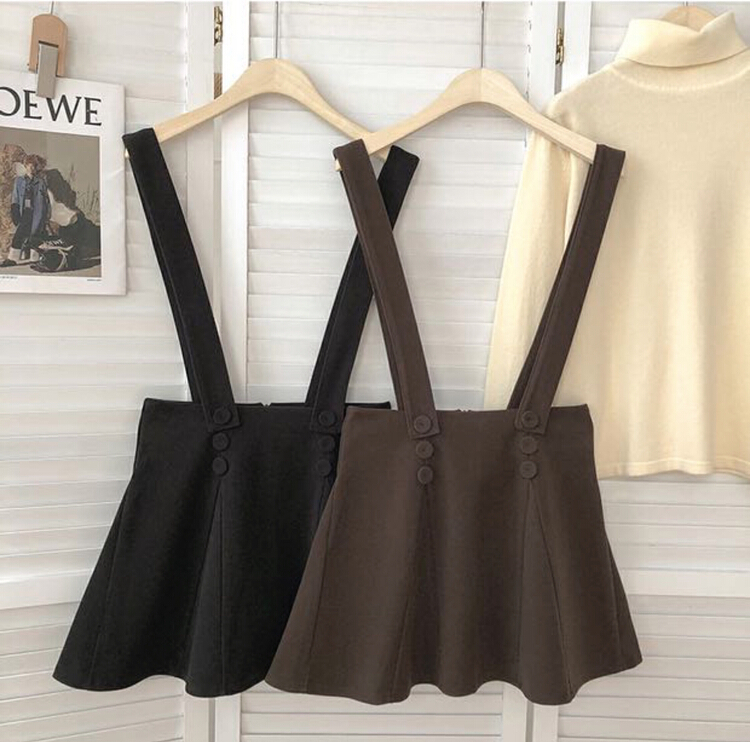 New year in early spring! [Gangan] Korean retro versatile strap skirt (including lining) 8394-1# ll
