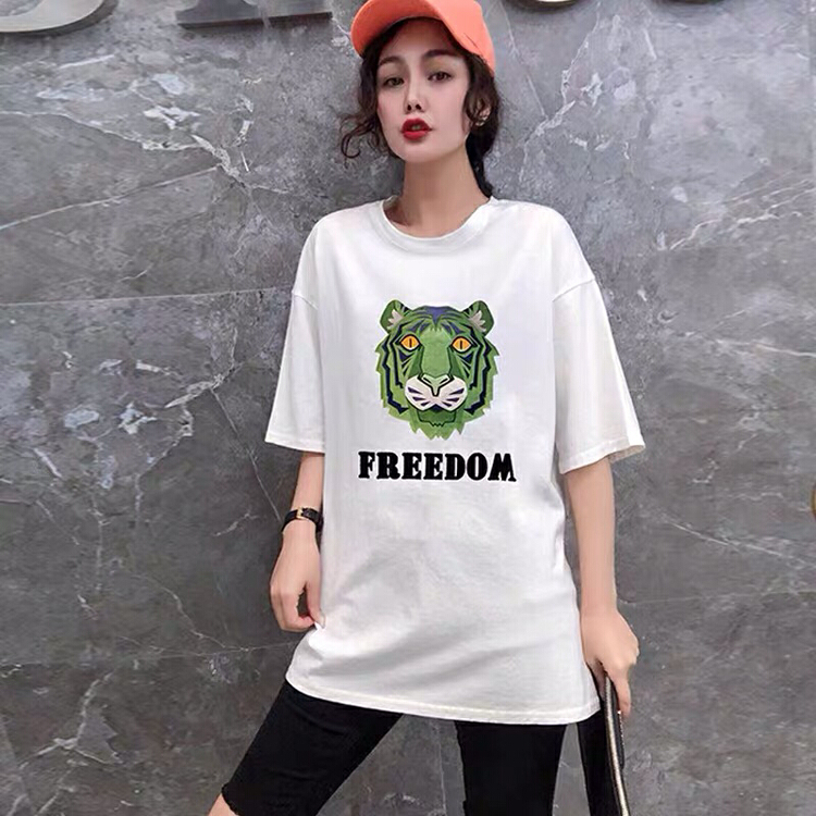 [Ziyi family] Korean tiger versatile short sleeve T-shirt 1128# WTT