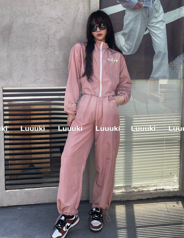 New year in early spring! [luuki] stand collar letter coat + casual pants set 16021# ozq