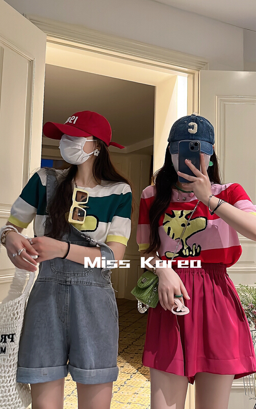 現貨!初夏上新！【MISS KOREA】時尚卡通百搭針織衫  6573#  HBX