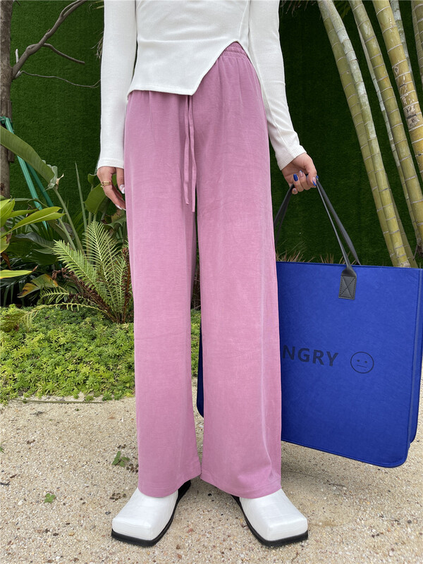[al] Korean drawstring elastic waist casual pants 9002# lwy
