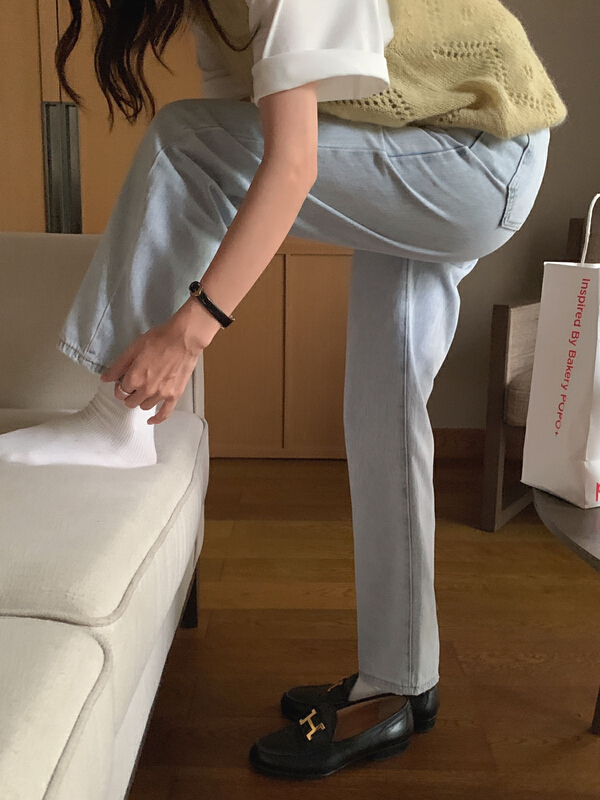 New in early summer! [meet me] straight and versatile simple jeans 61192# ll