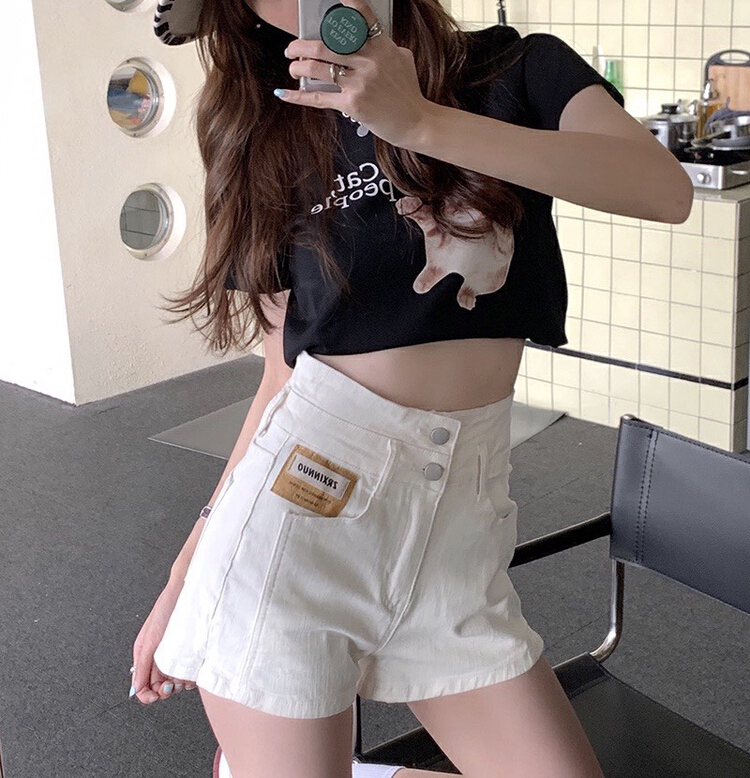 [JFT] high waist fashion slim denim shorts jft6218# CLS