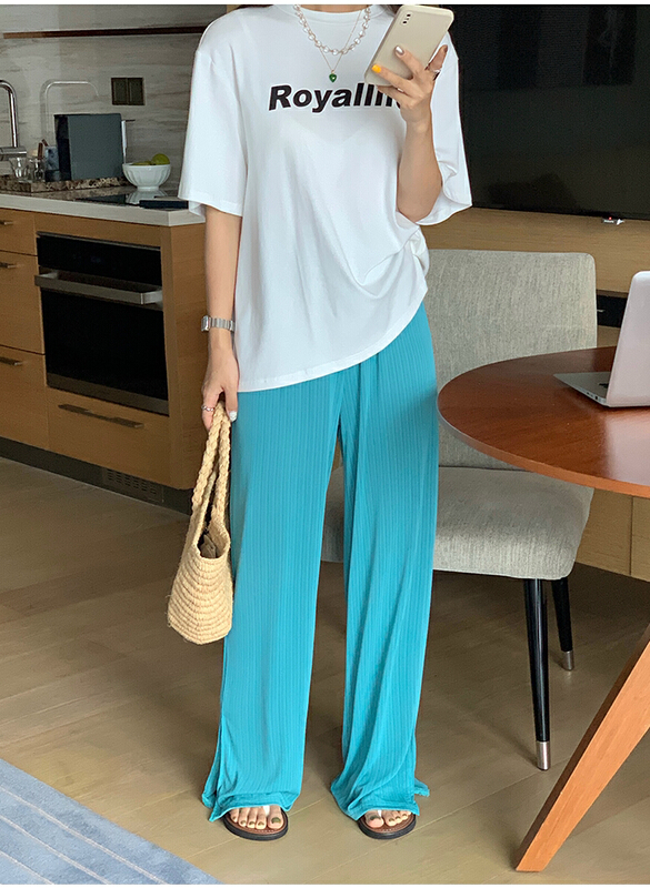 [the mind] chic Korean style solid color versatile casual pants 60272# XYJ