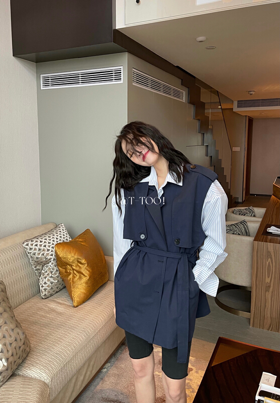 New year in early spring! [t-too] fashion coat shirt + versatile vest suit (with belt) (suit only) 882839# LSL
