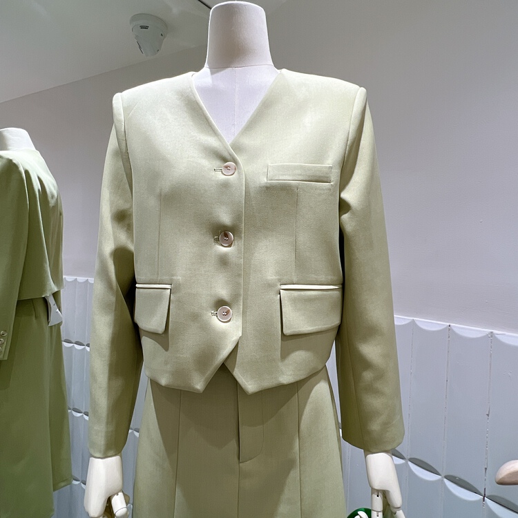 [hi candy] V-neck single breasted versatile suit 7177# XYJ