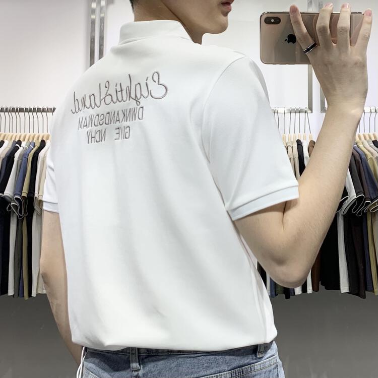 New year in early spring! [wild club] Korean temperament letter embroidery comfortable breathable polo shirt b9210# ZZL