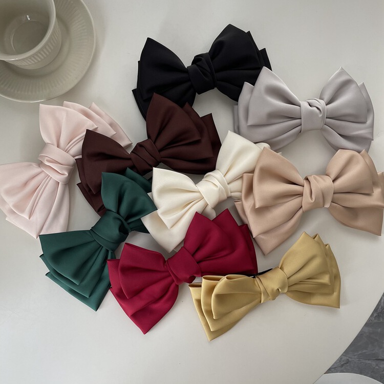 [inside] Korean elegant Princess temperament large bow spring hairpin headdress t1978# zxl