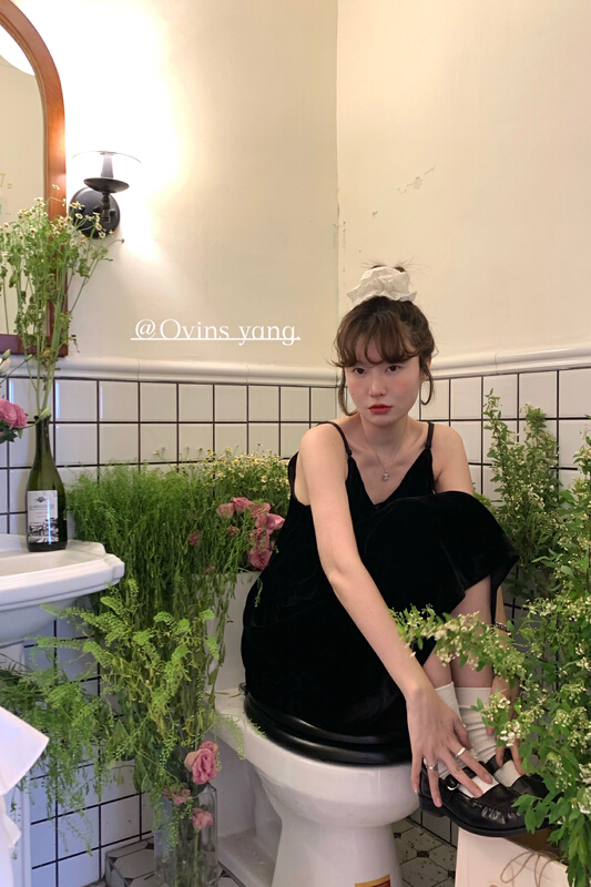 [ovinsyang] fashion suspender medium length dress 8727# WTT