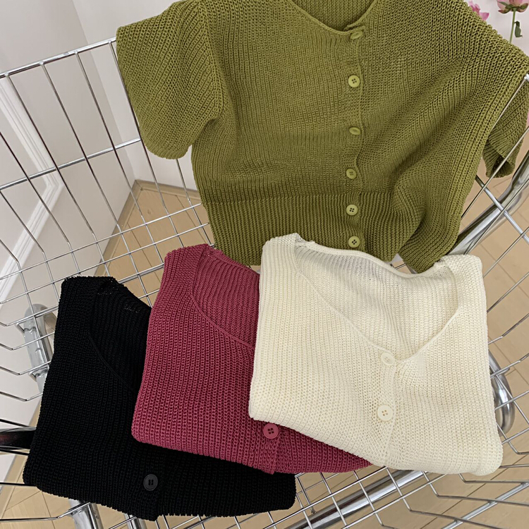 [bloom place] Korean loose and versatile round neck knitted cardigan m623263# CLS