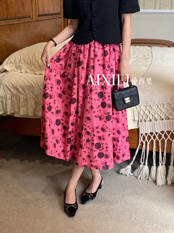 New in early summer! [aixili aisili] flower fashion versatile skirt 6368# WPL