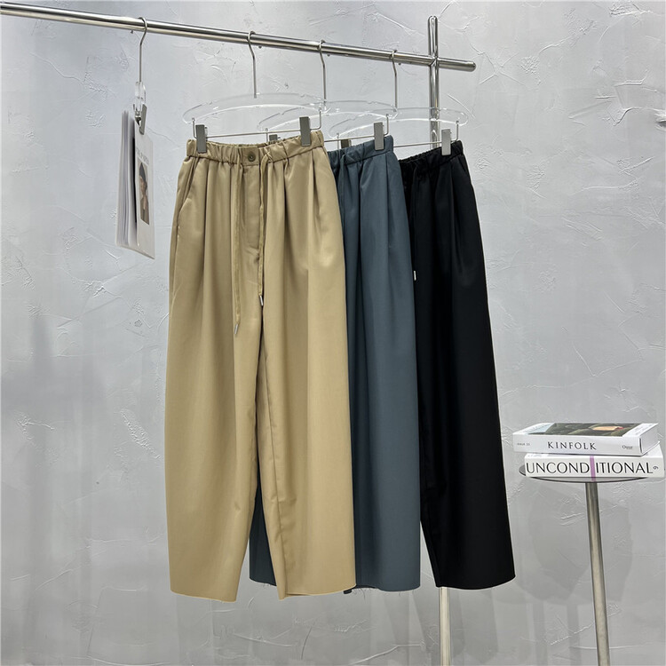 goods in stock! Cxdhh / new in early spring! [strict selection - planting grass and growing trees] fashionable and thick elastic waist casual pants with rough edges at the foot xc11-50330# XYJ
