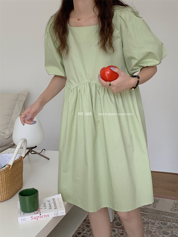 New in early summer! [we are] bubble sleeve square neck lady dress 10093# ZSY