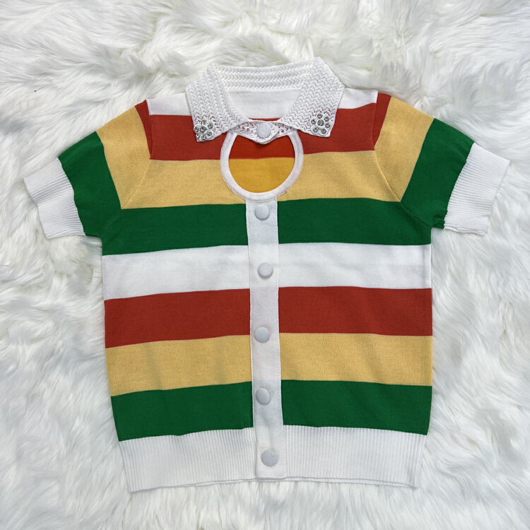 [first lady fit lady] striped foreign style Polo ys1-8877# XYY