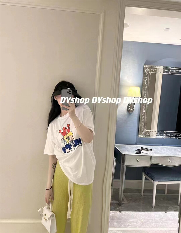 [kashefei] cartoon printed loose short sleeve T-shirt (T-shirt only) t71-50# ozq