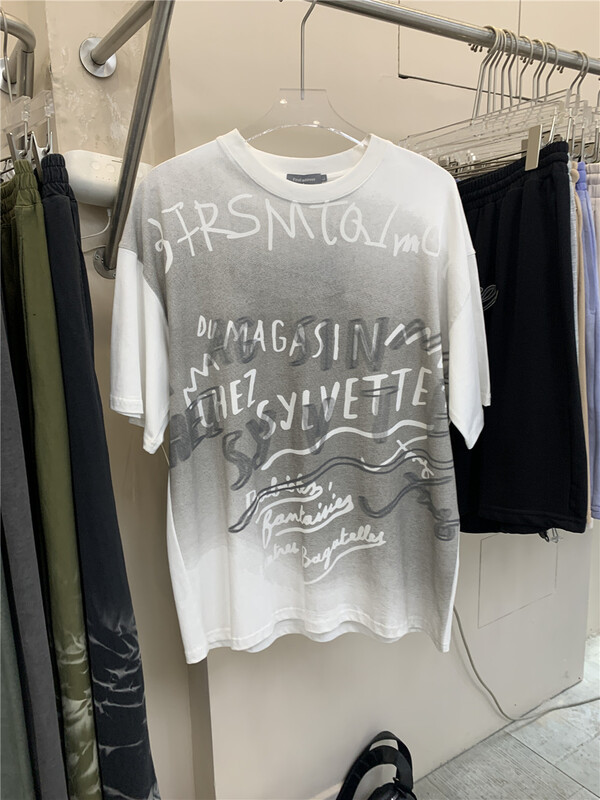 [hanzheshi] men's and women's personalized letter printed short sleeve T-shirt 219# ZZL