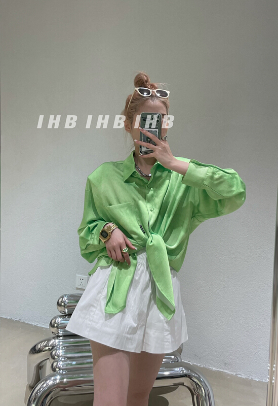 goods in stock! [I style] loose and versatile simple shirt 8173# ozq