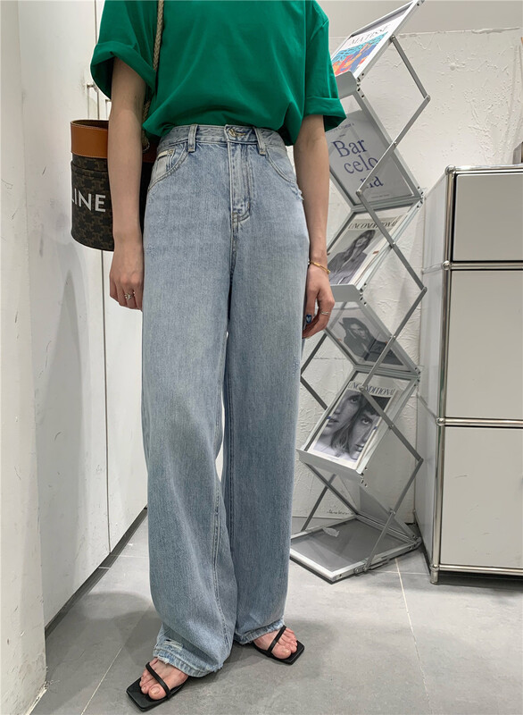 New in early summer! [t-platform] Korean wide leg slim versatile jeans 8269# zxx