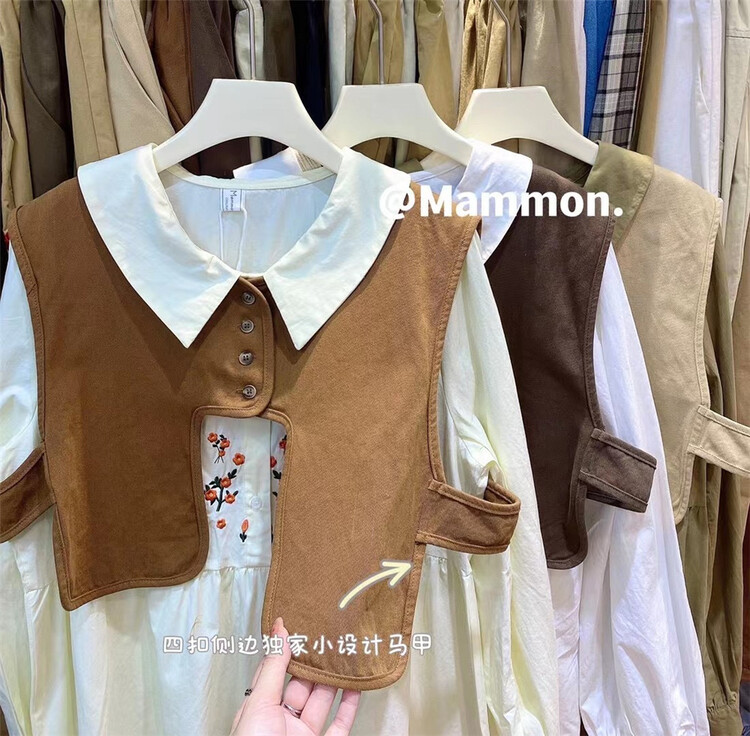 goods in stock! New in early summer! [Mammon] literary style and versatile short vest (only vest) 863# ll