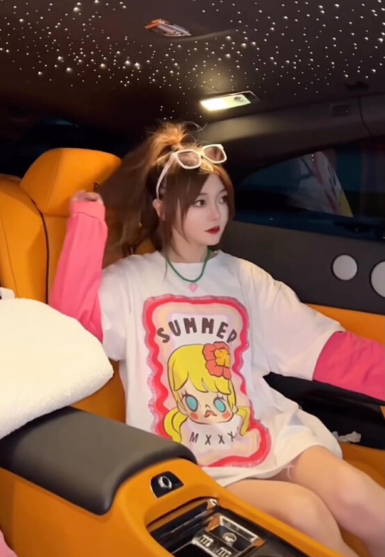 New in early summer! [Nancy] Korean cartoon printed loose long sleeve T-shirt 6199# WPL