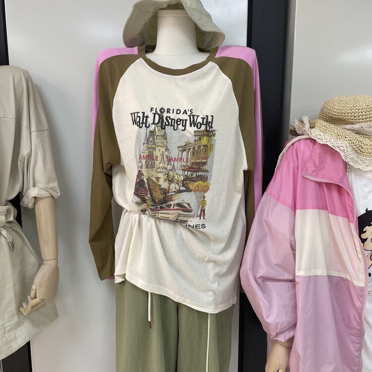 [dodo] color blocking letter printing fashion sunscreen shirt ys1-2579# LSL