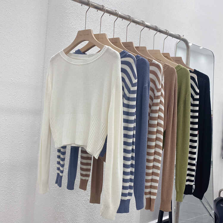 [huole] ice silk Korean slim fitting long sleeve sweater 8871# WTT