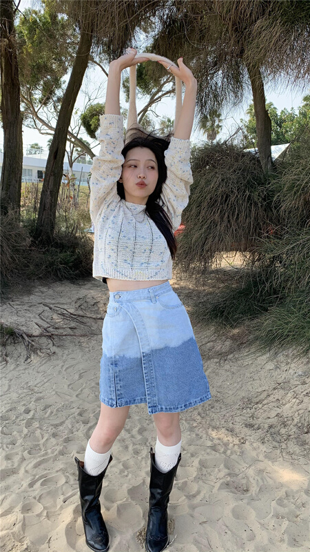 New in early summer! [9hour] gradient fashion niche skirt 70198# zxl