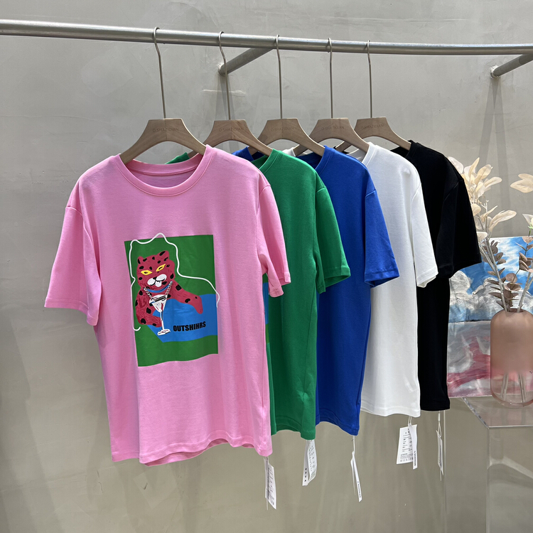 New year in early spring! [o.shazidian] Korean loose casual cartoon short sleeve T-shirt 88018# CSX