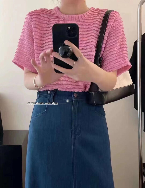 [gill] round neck ladies fashion blouse 6051# zjy