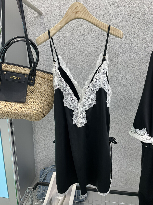 New in early summer! [bobo1972] lace stitching temperament dress 213392# ozq