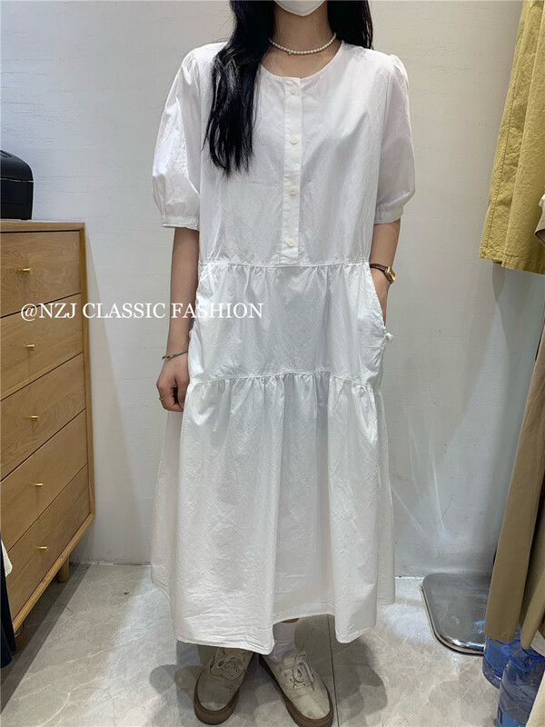 [NZJ] slim loose round neck ladies dress 830096# L