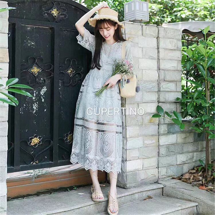 [Cupertino] elegant lace stitched dress (with sling inside) 9909a# WPL