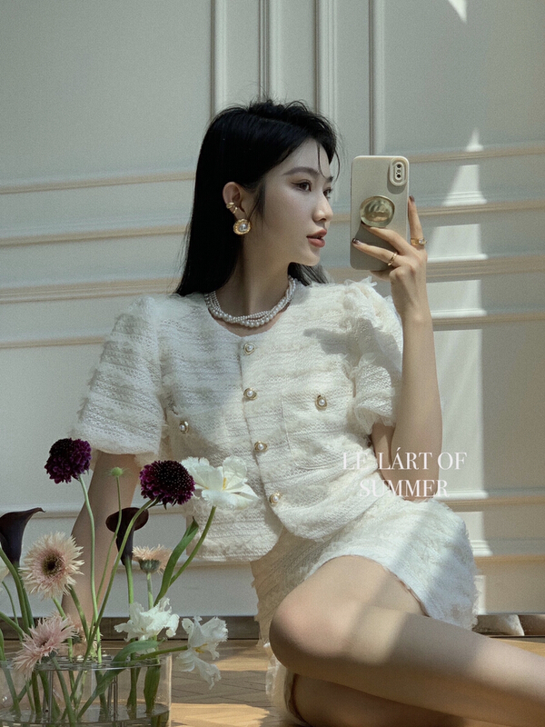 New in early summer! [le lart] high fashion French small fragrance short coat short coat ll2691# XYJ