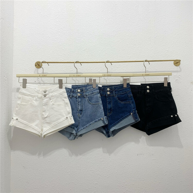[u.she] Korean slim casual denim shorts 886615# cqw