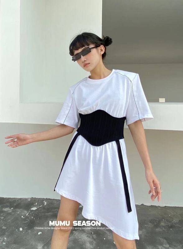 New year in early spring! [Mumu session] waist closing stitching fashion dress 2253# zxl