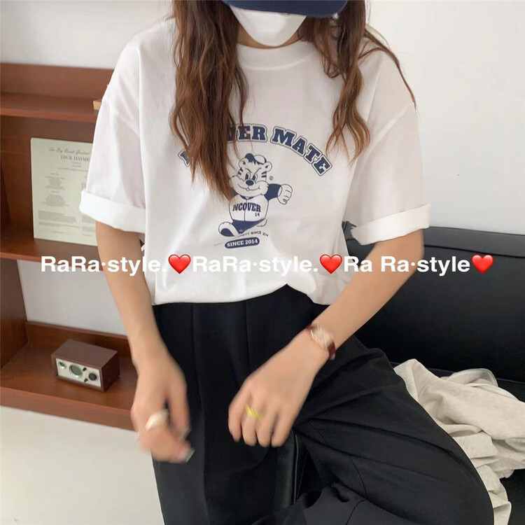 New in early summer! [rara] little fresh tiger printed cartoon short sleeve T-shirt 30090# LSL