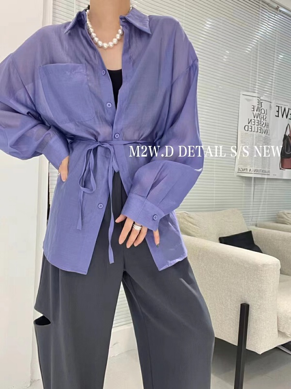 [Martina] versatile basic color matching suspender + simple single breasted solid color shirt set 88018# XYY