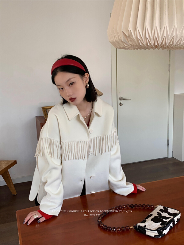 [DT class] tassel versatile wool coat (100% wool) 4099# jhy