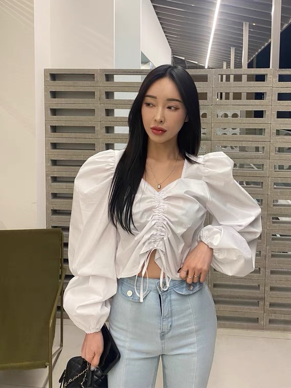 New in early summer! [H3] Korean drawstring pullover shirt a1716# WTT