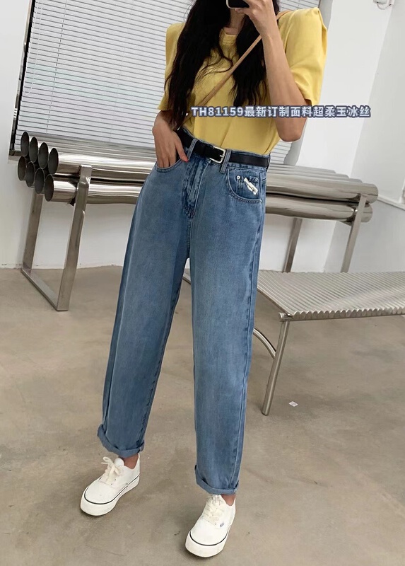 [T.H] Korean loose casual jeans (without belt) 81159# LSW