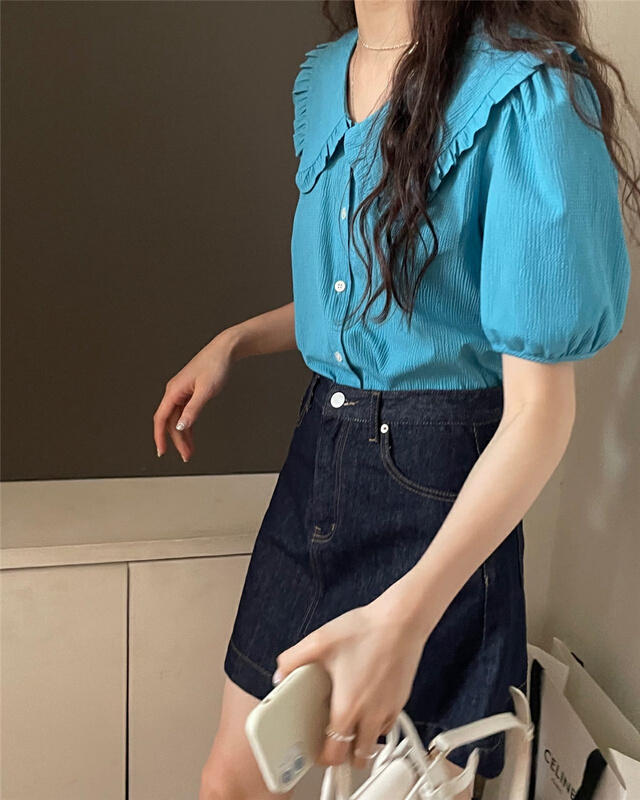 Original price 84.60! [bluepops] sweet, gentle and versatile shirt a2223# zxl