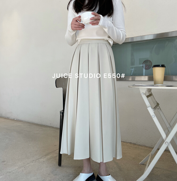 New year in early spring! [juice] pleated Korean style slim skirt e550# ll