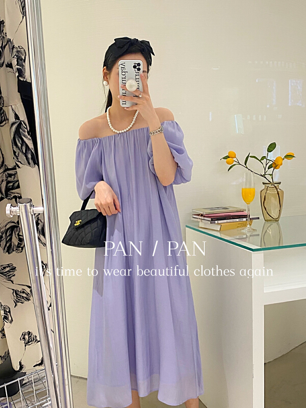 [Panpan] French style one shoulder dress (with waist rope) 8330# cqw
