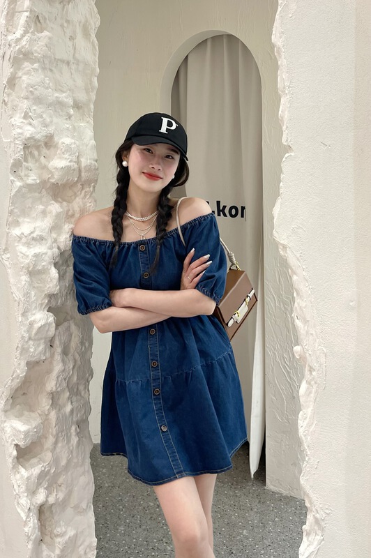 New in early summer! [m-canvas] Korean fashion clean style dress t8201# lwy