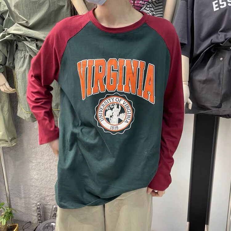 [dodo] simple casual and versatile letter long sleeve T-shirt 0312-1# zyh