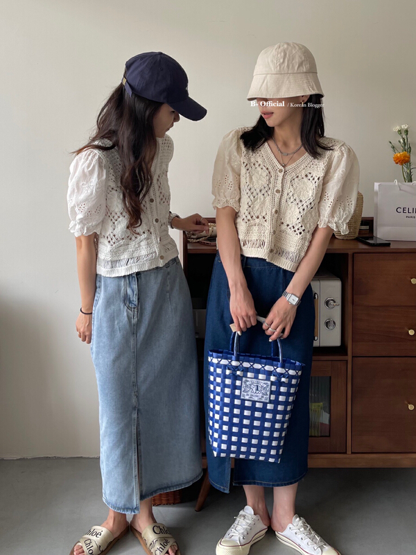 New in early summer! [B plus] diagonal zipper design wash skirt 22-9201-2# HBx
