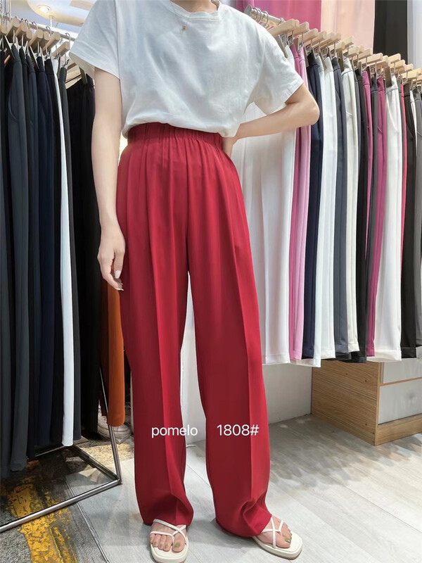[grapefruit] simple elastic waist straight trousers 1808# hjy